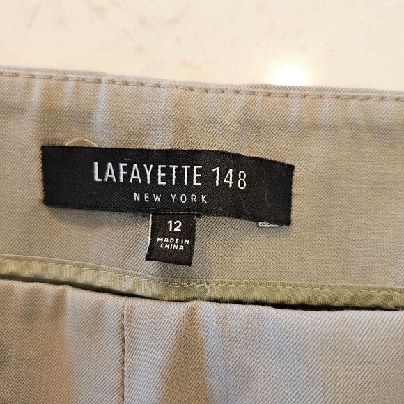 Lafayette 148 New York Size 12 Stanton Tan Skimmer Crop Pant Capris 23" Inseam - Picture 5 of 10